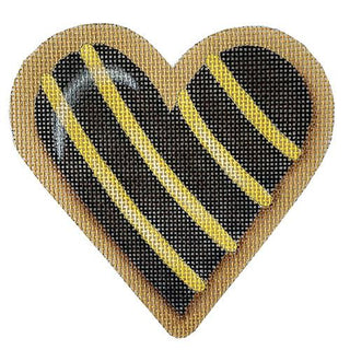 Cookie Hearts   Chocolate Striped Painted Canvas Melissa Shirley Designs 

