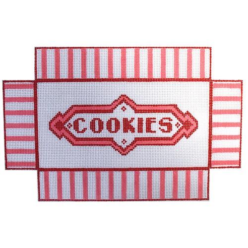 Cookies Box Painted Canvas The Plum Stitchery  - 1