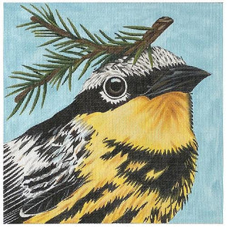 Cooper the Magnolia Warbler Painted Canvas Melissa Shirley Designs 

