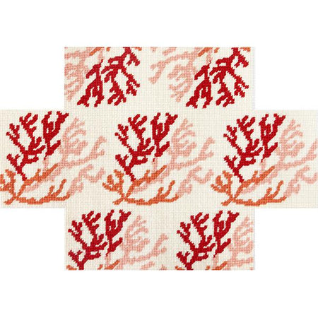 Coral Brick Cover Printed Canvas Needlepoint To Go 