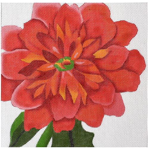 Coral Dahlia Painted Canvas PLD Designs  - 1