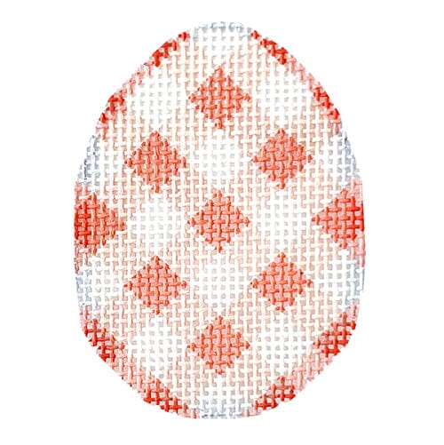 Coral Gingham Mini Egg Painted Canvas Associated Talents 