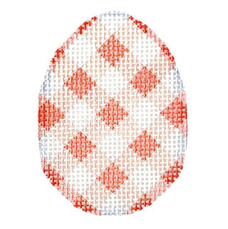 Coral Gingham Mini Egg Painted Canvas Associated Talents 

