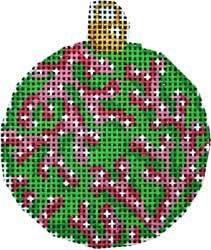 Coral Mini Ball Ornament Painted Canvas Associated Talents  - 1