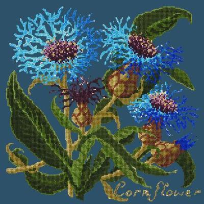 Cornflower Needlepoint Kit Kits Elizabeth Bradley Design Dark Blue 
