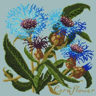 Cornflower Needlepoint Kit Kits Elizabeth Bradley Design Pale Blue 
