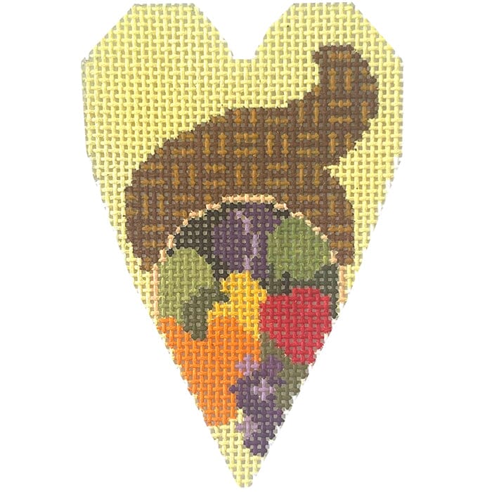 Cornucopia Heart Painted Canvas NeedleDeeva 
