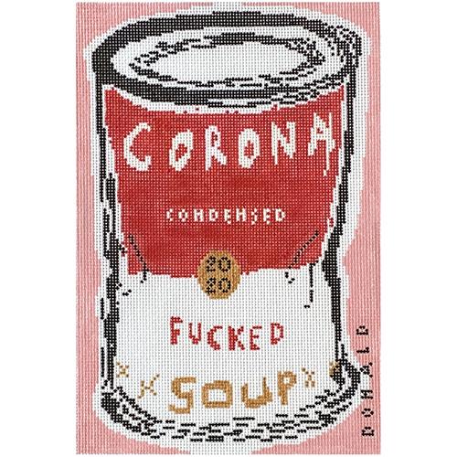 Corona 2020 F** Soup Painted Canvas The Plum Stitchery 