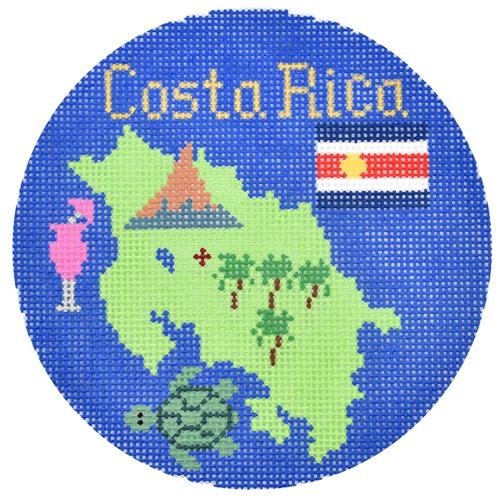 Costa Rica Ornament Painted Canvas Silver Needle 
