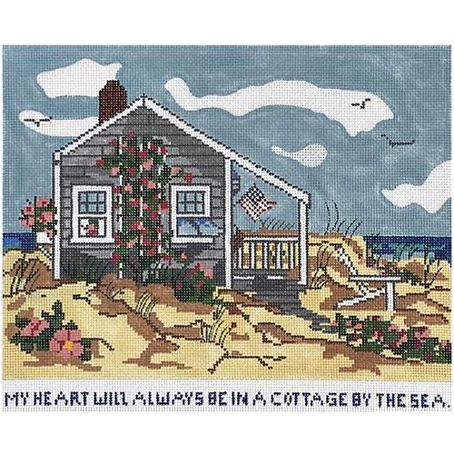 Cottage by the Sea on 13 Painted Canvas Cooper Oaks Design 