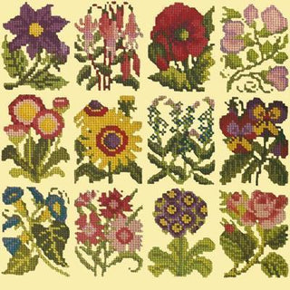 Cottage Garden Favourites Needlepoint Kit Kits Elizabeth Bradley Design Butter Yellow 
