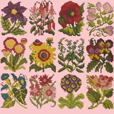 Cottage Garden Favourites Needlepoint Kit Kits Elizabeth Bradley Design Pale Rose 
