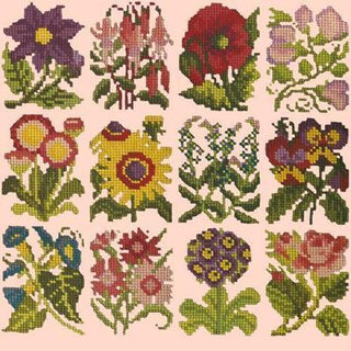 Cottage Garden Favourites Needlepoint Kit Kits Elizabeth Bradley Design Salmon Pink 
