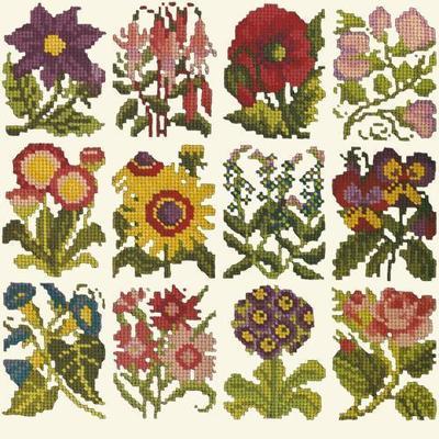 Cottage Garden Favourites Needlepoint Kit Kits Elizabeth Bradley Design Winter White 