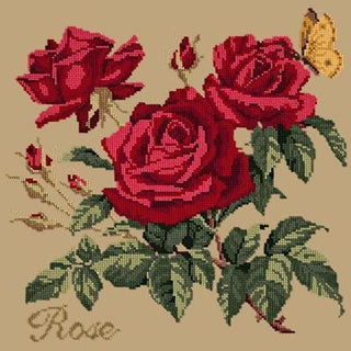 Cottage Garden Rose Needlepoint Kit Kits Elizabeth Bradley Design Sand 
