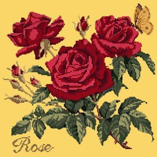 Cottage Garden Rose Needlepoint Kit Kits Elizabeth Bradley Design Sunflower Yellow 

