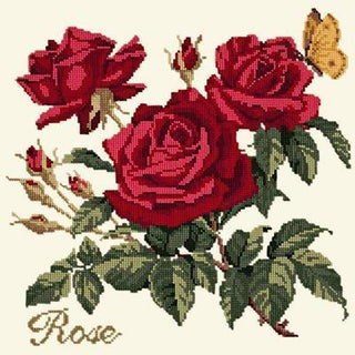 Cottage Garden Rose Needlepoint Kit Kits Elizabeth Bradley Design Winter White 
