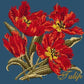 Cottage Garden Tulip Needlepoint Kit Kits Elizabeth Bradley Design Dark Blue 