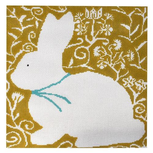 Cottontail   Gold Painted Canvas Birds of a Feather  - 1
