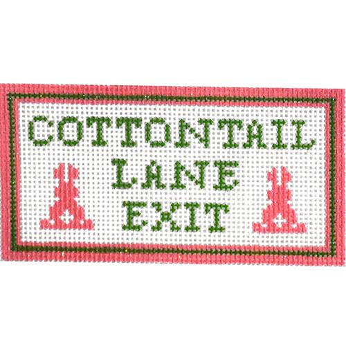 Cottontail Lane Exit Ornament Painted Canvas Kimberly Ann Needlepoint 