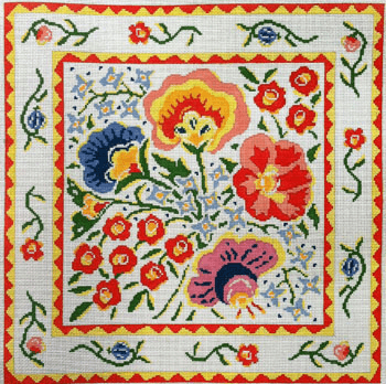 Country Floral - White Painted Canvas Birds of a Feather 