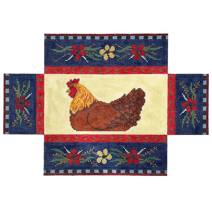 Country French Chicken Brick Cover Painted Canvas Susan Roberts Needlepoint Designs Inc. 