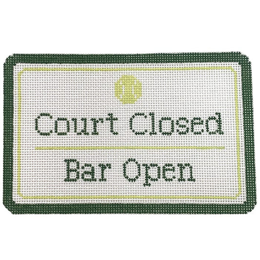 Court Closed, Bar Open - Tennis Painted Canvas Atlantic Blue Canvas 