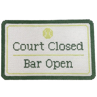Court Closed, Bar Open   Tennis Painted Canvas Atlantic Blue Canvas 

