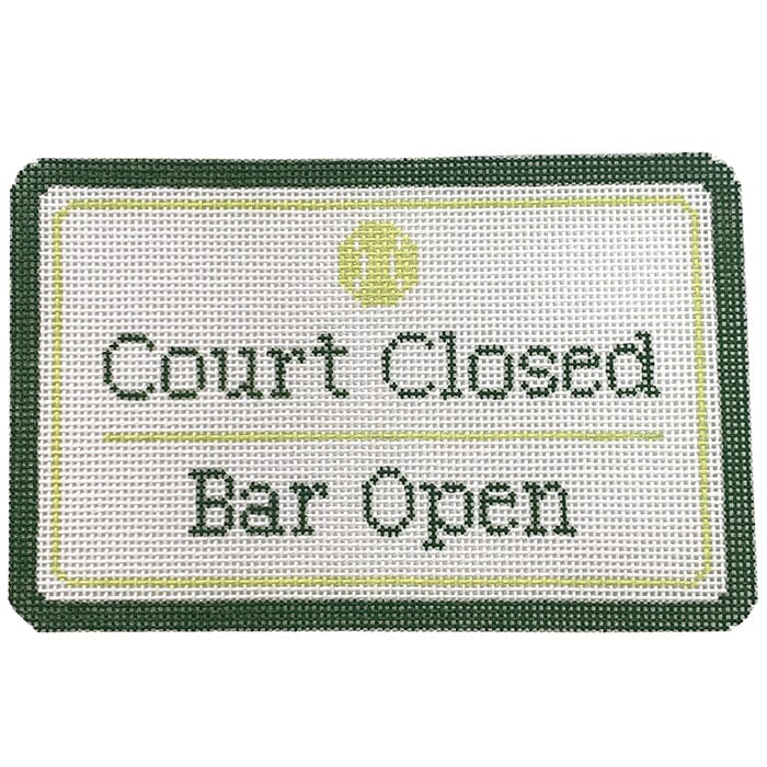Court Closed, Bar Open   Tennis Painted Canvas Atlantic Blue Canvas 
