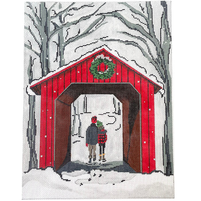Covered Bridge Painted Canvas Patti Mann  - 1