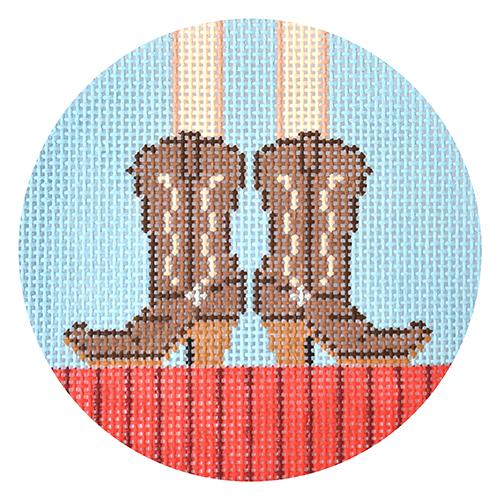 Cowgirl Boots Painted Canvas The Meredith Collection  - 1