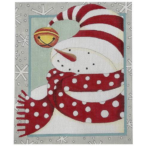 Cozy Snowman with Scarf Painted Canvas Ewe & Eye 