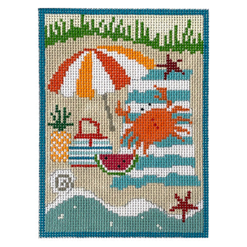 Crab at the Beach Painted Canvas Pippin  - 1