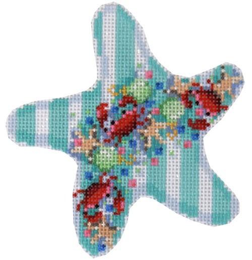 Crab Confetti Starfish Ornament Painted Canvas Associated Talents 