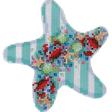Crab Confetti Starfish Ornament Painted Canvas Associated Talents 