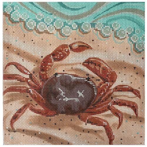 Crab on Beach Painted Canvas Labors of Love Needlepoint 
