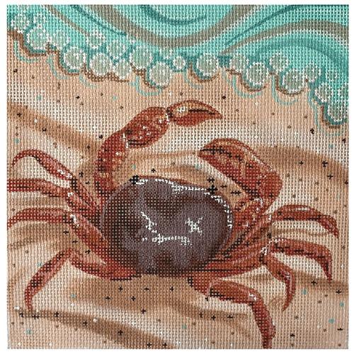 Crab on Beach Painted Canvas Labors of Love Needlepoint  - 1