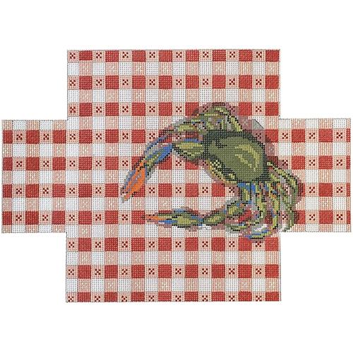 Crab on Tablecloth Brick Cover Painted Canvas Needle Crossings 
