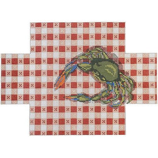 Crab on Tablecloth Brick Cover Painted Canvas Needle Crossings 
