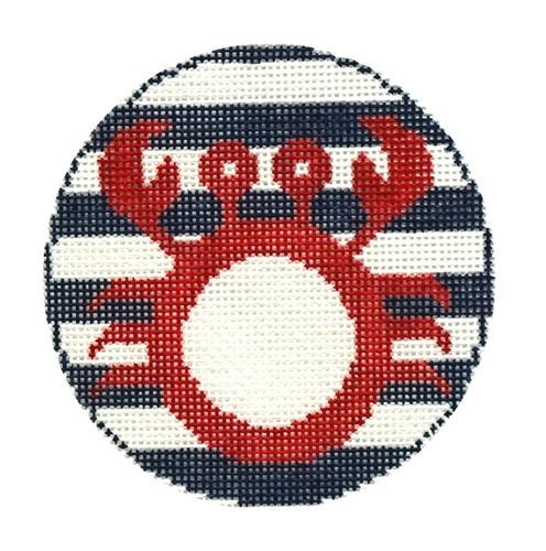 Crab Round Painted Canvas Rachel Donley 
