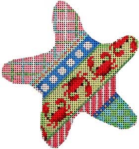 Crabs / Diagonal Patterns Starfish Ornament Painted Canvas Associated Talents 
