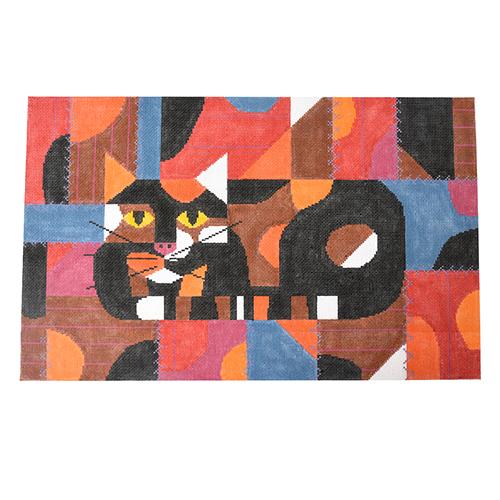 Crazy Cat on 18 Painted Canvas Charley Harper 