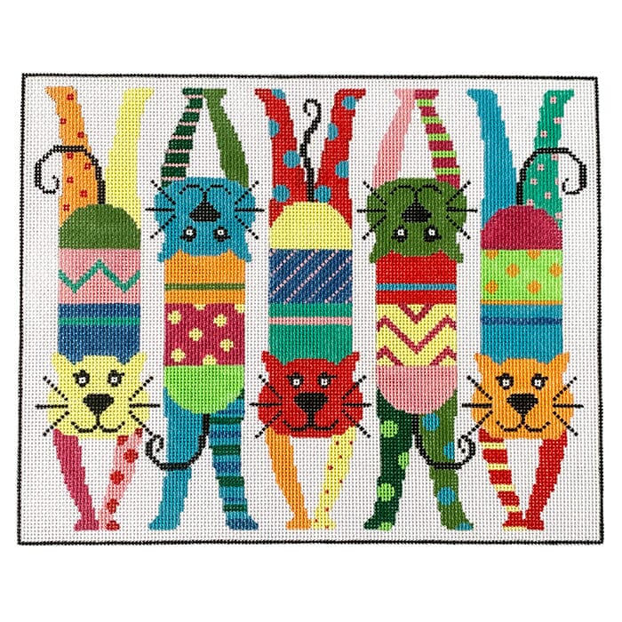 Crazy Catz Painted Canvas Alice Peterson Company 