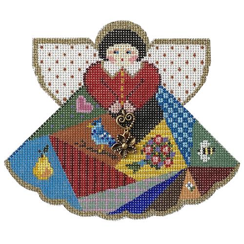 Crazy Quilt Angel Painted Canvas Painted Pony Designs  - 1