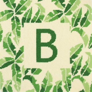 Cream Banana Palm Leaf Pillow Kit Kits Needlepoint To Go 
