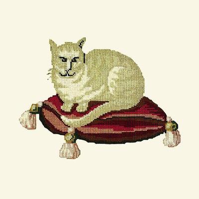 Cream Cat Needlepoint Kit Kits Elizabeth Bradley Design Winter White 
