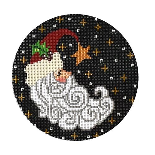 Crescent Santa Painted Canvas The Meredith Collection  - 1