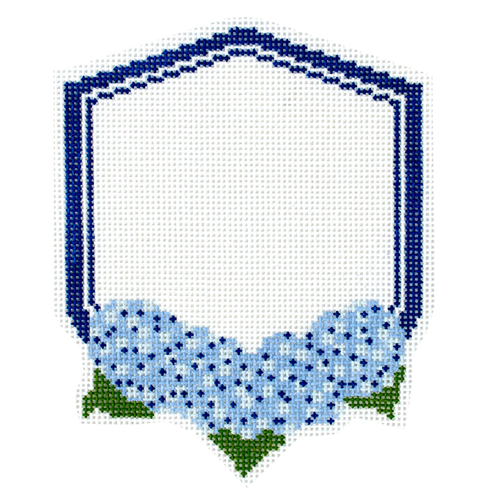 Crest with Hydrangeas - Blue Printed Canvas Penny Linn Designs 