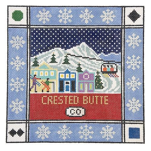 Crested Butte Square Painted Canvas Doolittle Stitchery  - 1