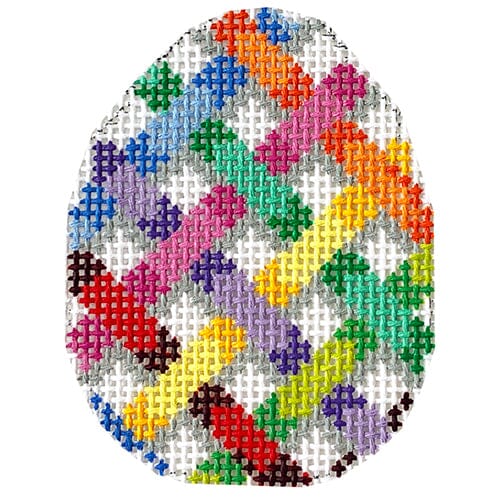 Criss-Cross Mini Egg Painted Canvas Associated Talents 